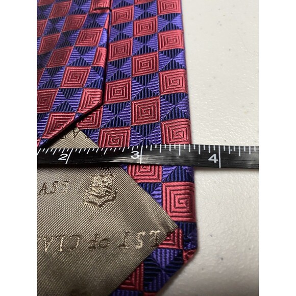 ROBERT TALBOTT Best of Class Men's 100% Silk Necktie Designer Geometric Red - Picture 7 of 8